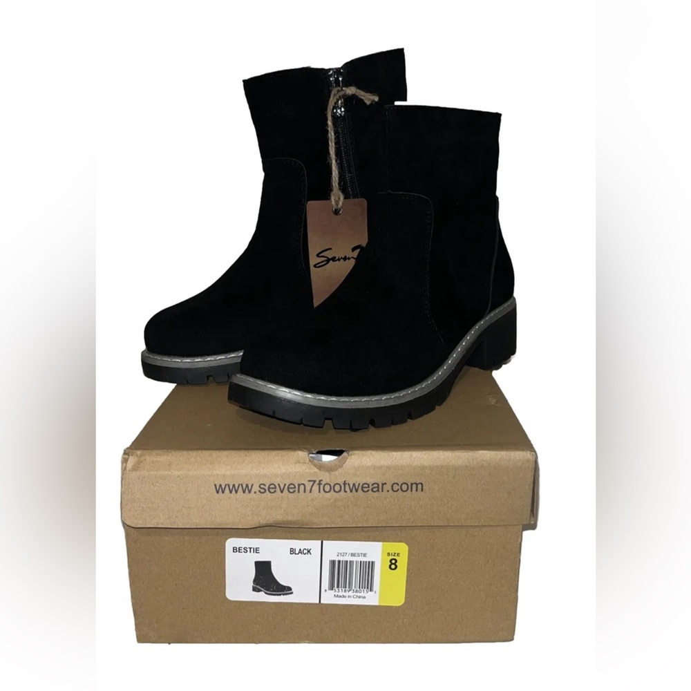 New in Box Seven 7 Black Bestie Boots Size 8